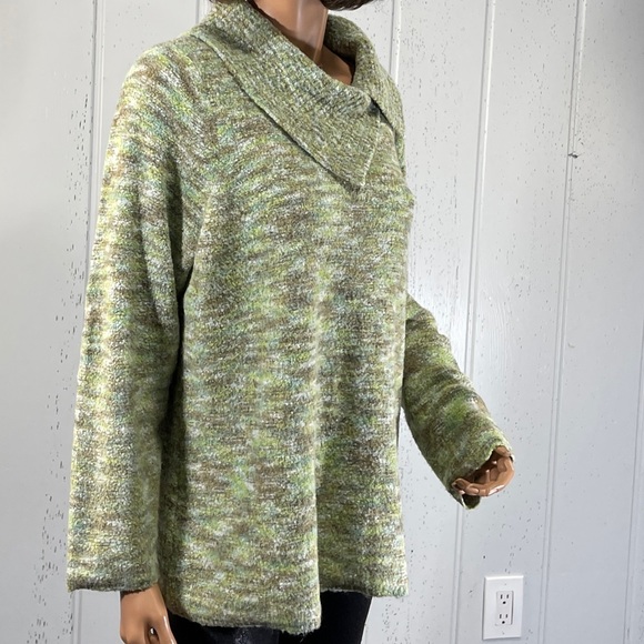 *JH Collection Woman’s Asymmetrical Collar Multi-color Sweater Sz 1X - Picture 3 of 7